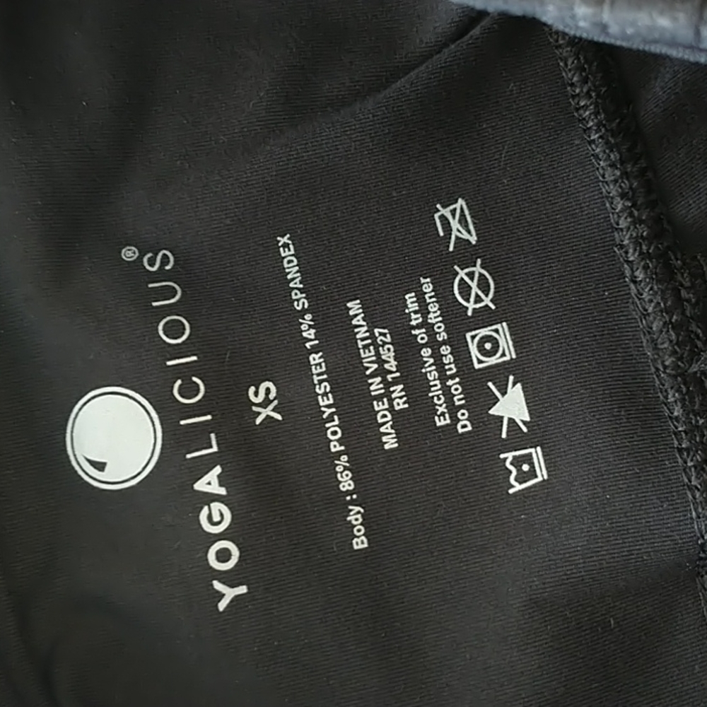 Yoga-Lic-Ious High Waisted Side Peek Yoga Pants XS Black - Picture 11 of 14